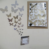 Chrome Mirror Reflective or Frosted Butterfly Wall Vinyl Stickers