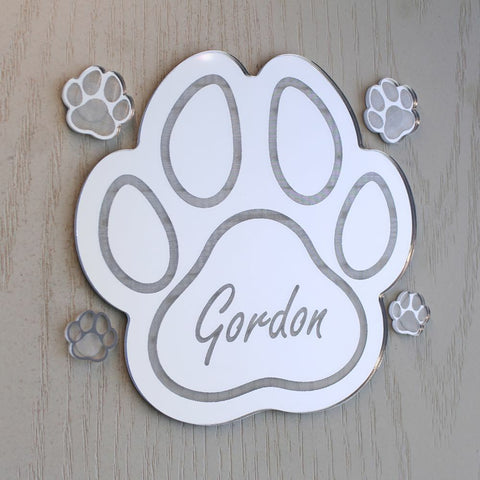 Personalised Paw and Paws Dog Cat Door Name Plaque Boy Girls Bedroom Room Sign