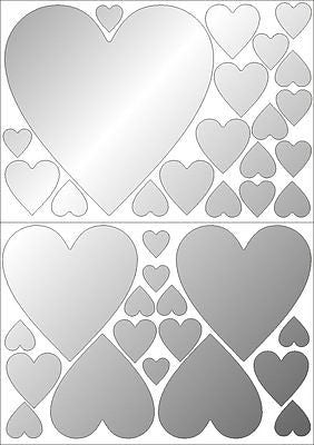Mirror Hearts Wall Stickers
