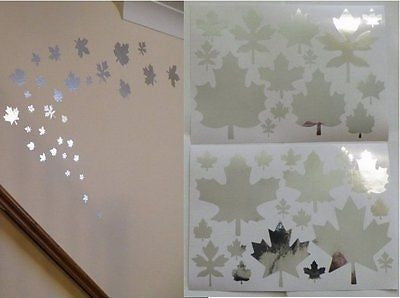 Mirror Leaves Wall Stickers