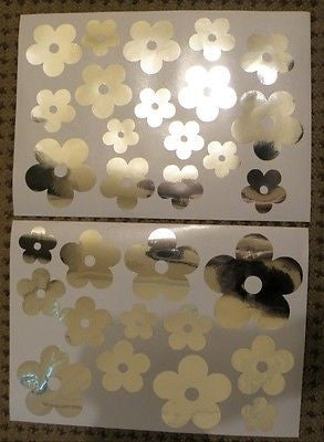 Mirror Flower Flowers Wall Stickers