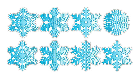 8 Blue Christmas Snowflakes