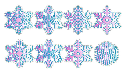 8 Pink Christmas Snowflake