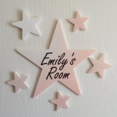 Personalised Pink Colour Star Plaque