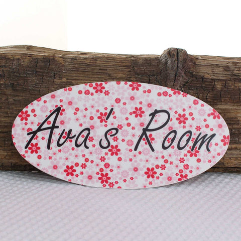 Personalised Pink Flower Print Plaque
