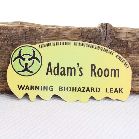 Personalised Biohazard Warning Zombie Plaque