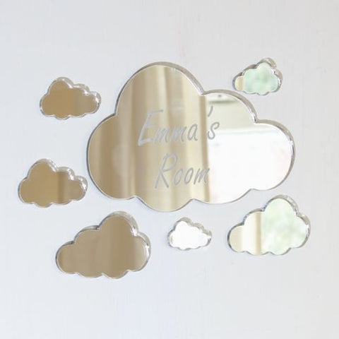 Personalised Clouds Mirror Set