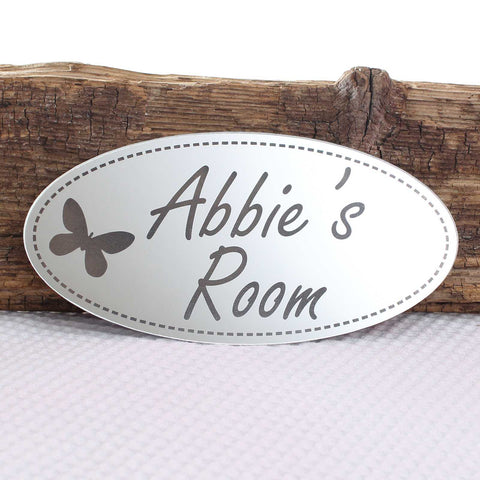 Shabby Chic Mirror Oval Personalised Plaque