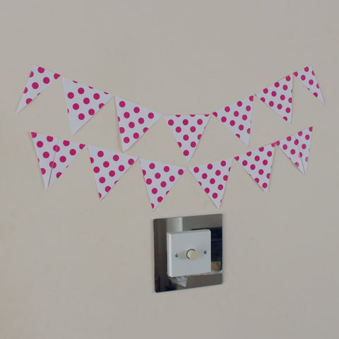 Any Colour you Wish Polka Dot 12 Bunting Wall Art Stickers Garland Sheet of A4