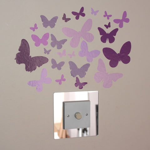 24 Butterfly Pink Lilac Decal Art Stickers