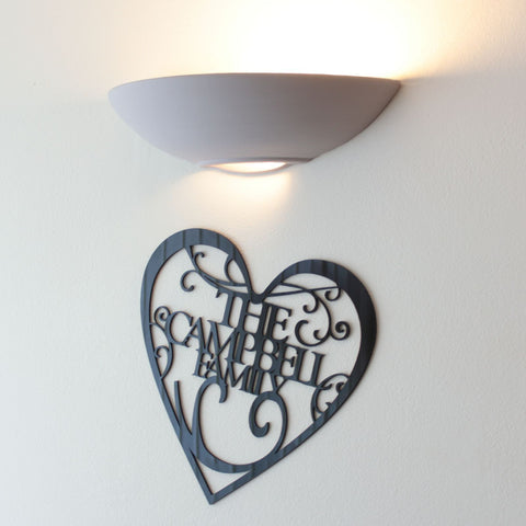 Personalised Family Name Plaque Decoration - Available in Black, White or Mirrored Acrylic