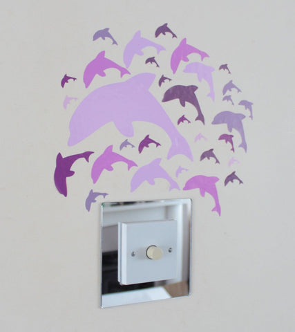 31 Dolphin Stickers Pink Lilac