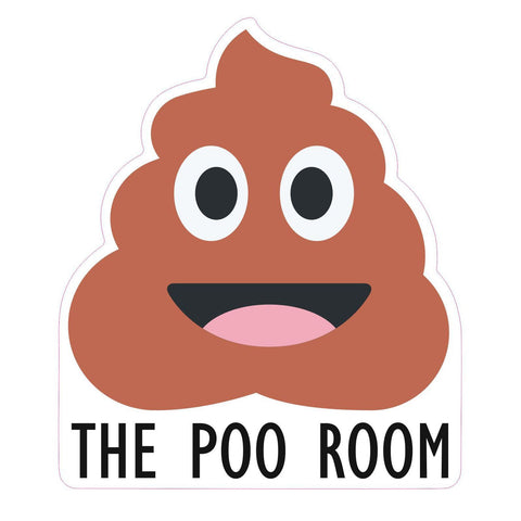 The Poo Room Emoji Emoticons Bathroom Door or Wall Art Sticker