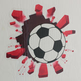 Football, Tennis or Super Hero Smashing through Brick Wall Door or Wall Art Sticker