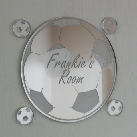 Football Acrylic Mirror Personalised Door Name Plaque