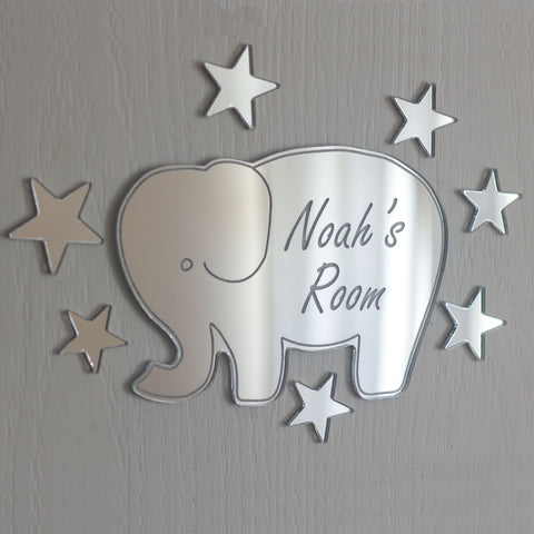 Elephant Mirror Set Personalised Plaque