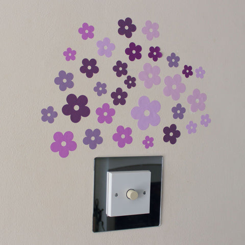 31 Pink and Lilac Flowers Stickers