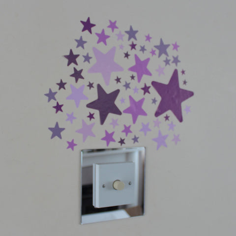 66 Star Stickers Pink Lilac